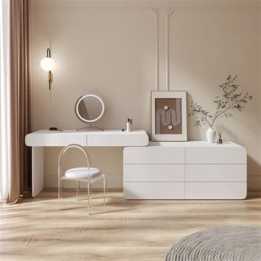 আয়না এবং ড্রয়ার সহ মেকআপের জন্য ভ্যানিটি ডেস্ক